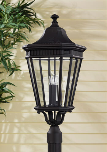 Cotswold Lane 3 Light 27.5 inch Black Outdoor Post Lantern, Large