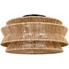 Chapman & Myers Antigua LED 30 inch Bronze and Natural Abaca Drum Semi-Flush Mount Ceiling Light, Grande