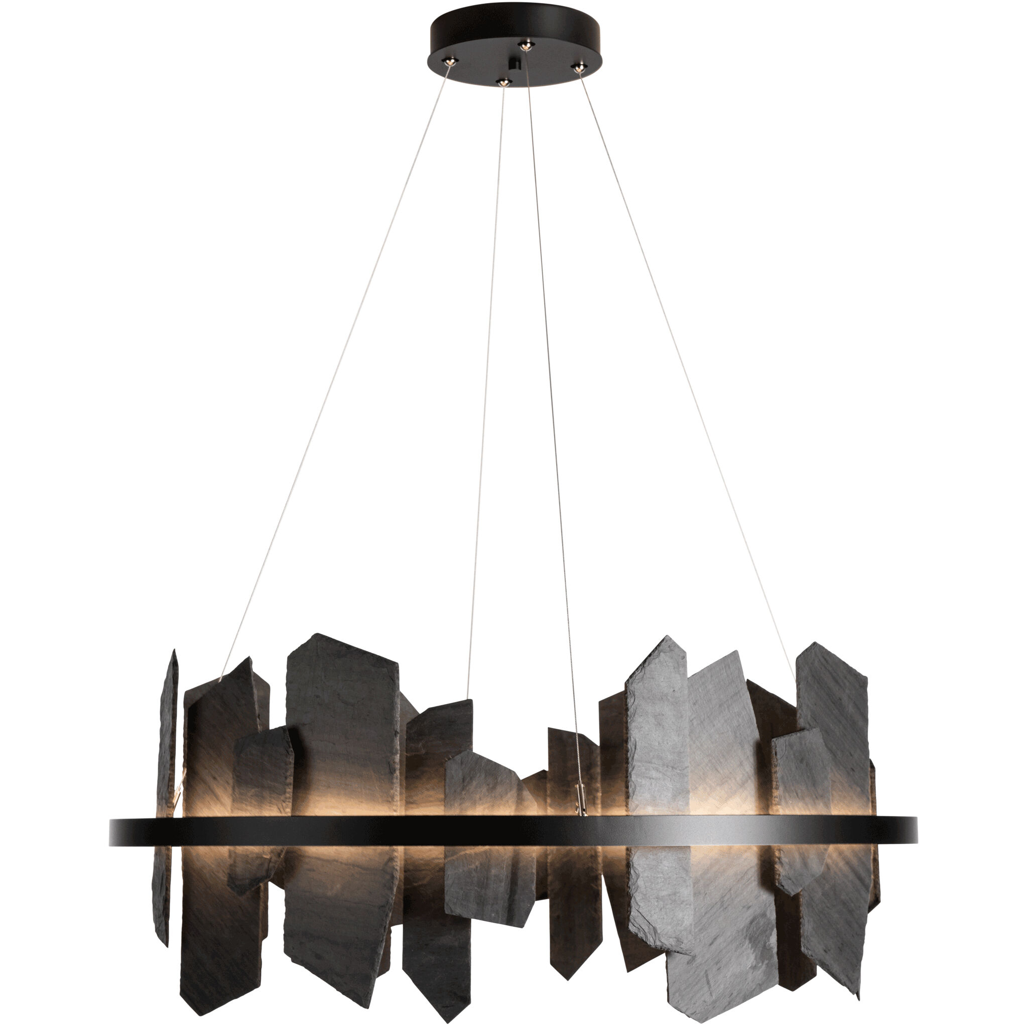 Ardesia LED 38 inch Black Pendant Ceiling Light, Circular
