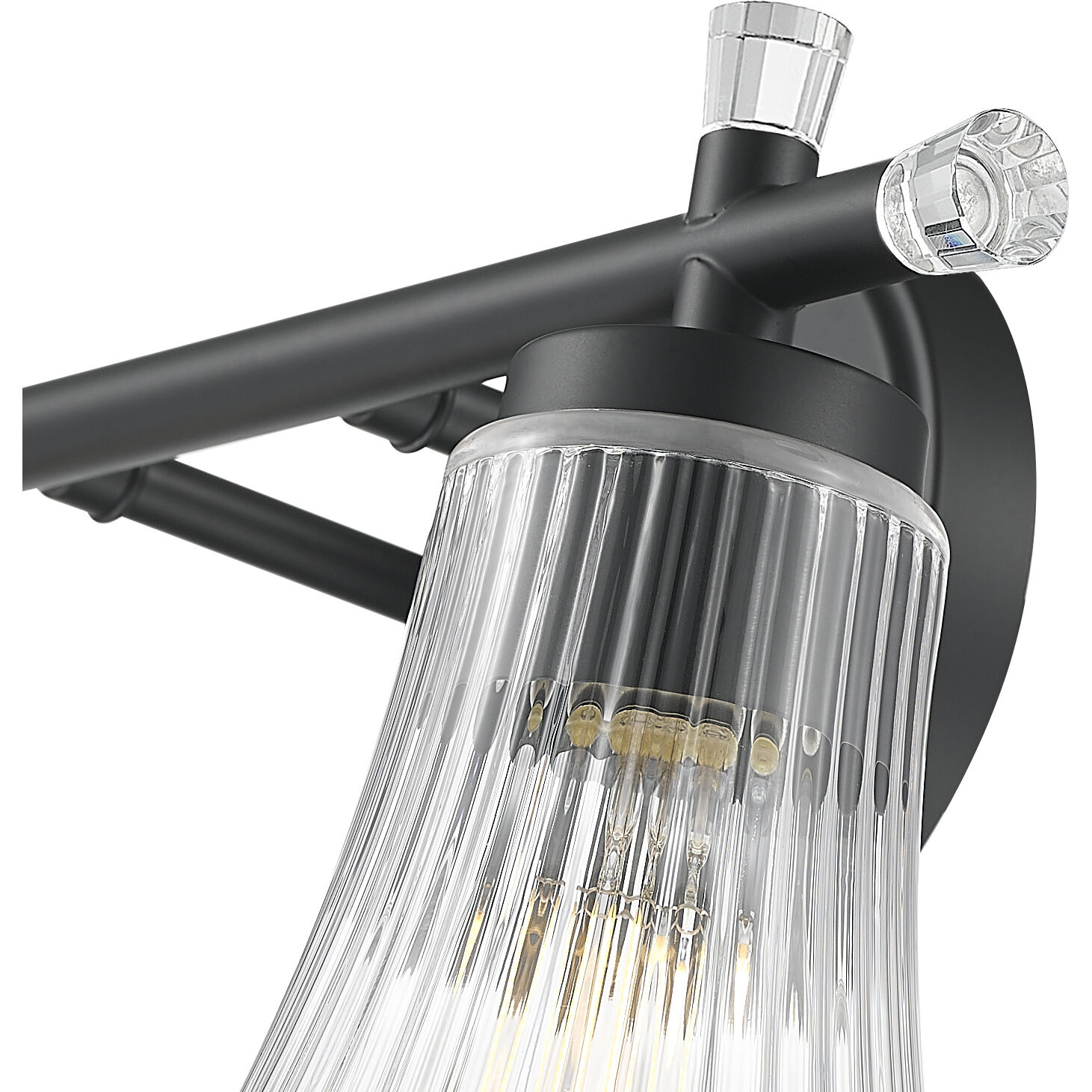 Belle 2 Light 16 inch Matte Black Bath Vanity Light Wall Light