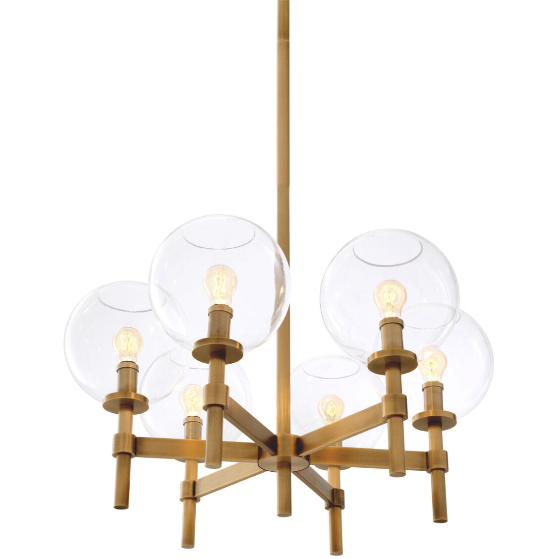 Jade 6 Light 26.38 inch Antique Brass Chandelier Ceiling Light, Small