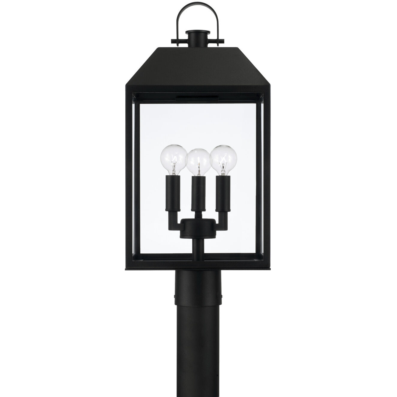 Nelson 3 Light 21.5 inch Black Outdoor Post Lantern