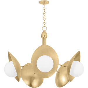 Olson 5 Light 38.25 inch Vintage Gold Leaf Chandelier Ceiling Light