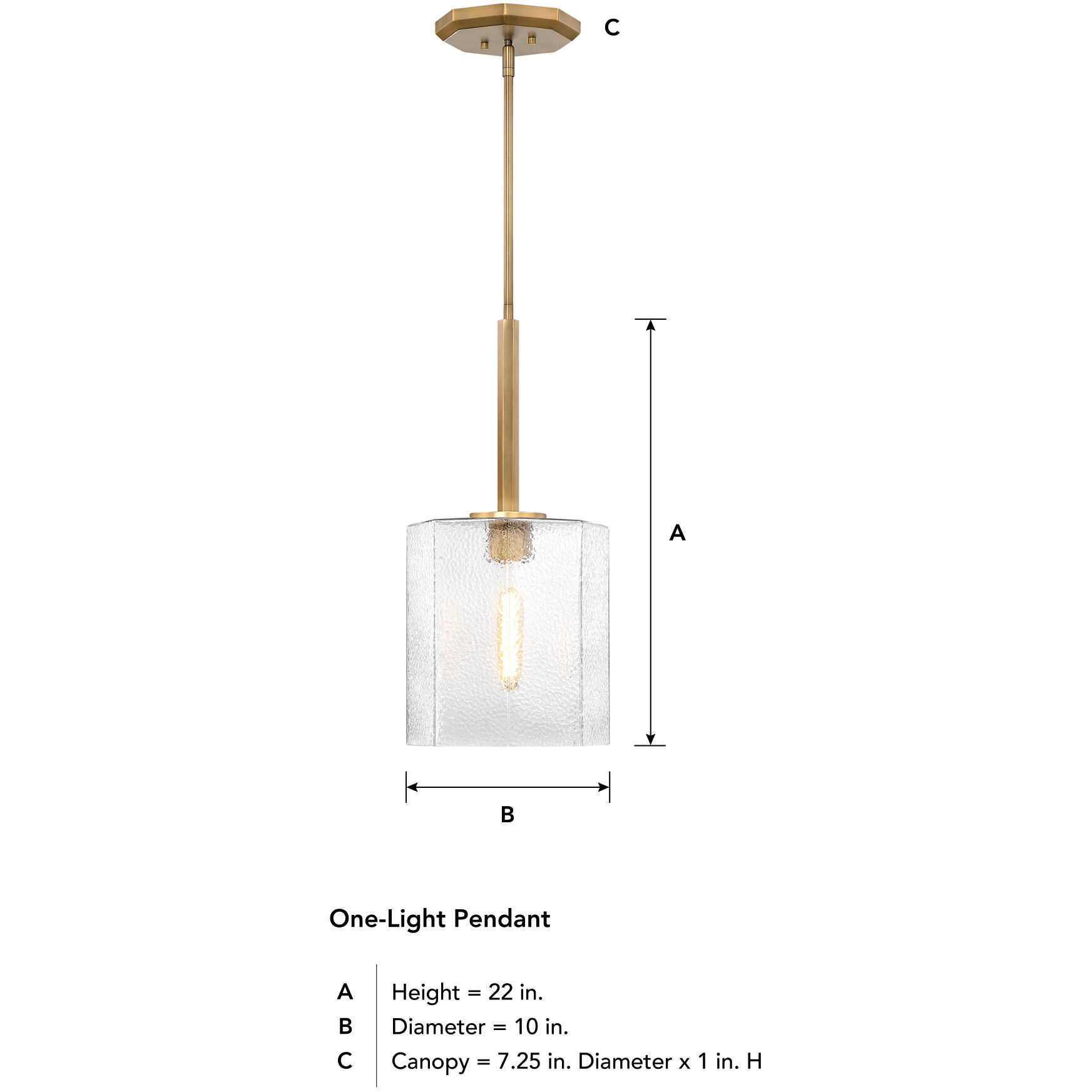 Haven LED 10 inch Old Satin Brass Pendant Ceiling Light