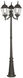 Hamilton 3 Light 86 inch Textured Black Outdoor 3 Head Post