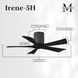 Atlas Irene-5H 42 inch Textured Bronze with Matte Black Blades Flush Mount Paddle Fan