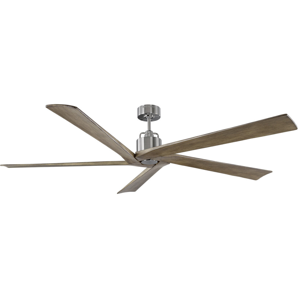 Aspen 70 inch Brushed Steel with Light Grey Weathered Oak Blades Ceiling Fan