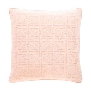 Quilted Cotton Velvet 22 X 22 inch Peach Pillow Kit, Square