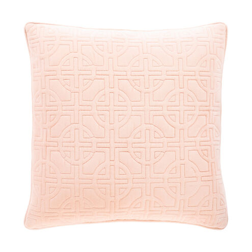 Quilted Cotton Velvet 22 X 22 inch Peach Pillow Kit, Square