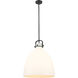 Downtown Urban Newton Bell 1 Light 18 inch Matte Black Pendant Ceiling Light in Matte White