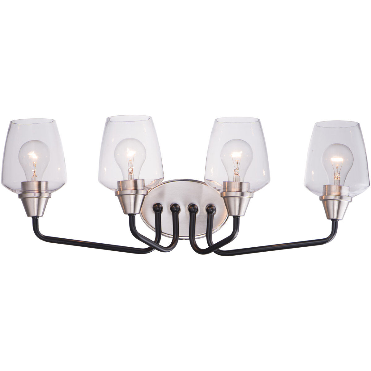 Goblet 4 Light 26 inch Black/Satin Nickel Bath Vanity Wall Light in Black and Satin Nickel