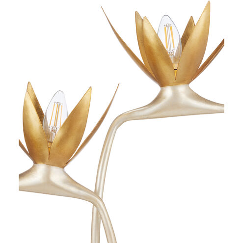 Paradiso 36.5 inch 25 watt Contemporary Silver Leaf and Gold Leaf Table Lamp Portable Light