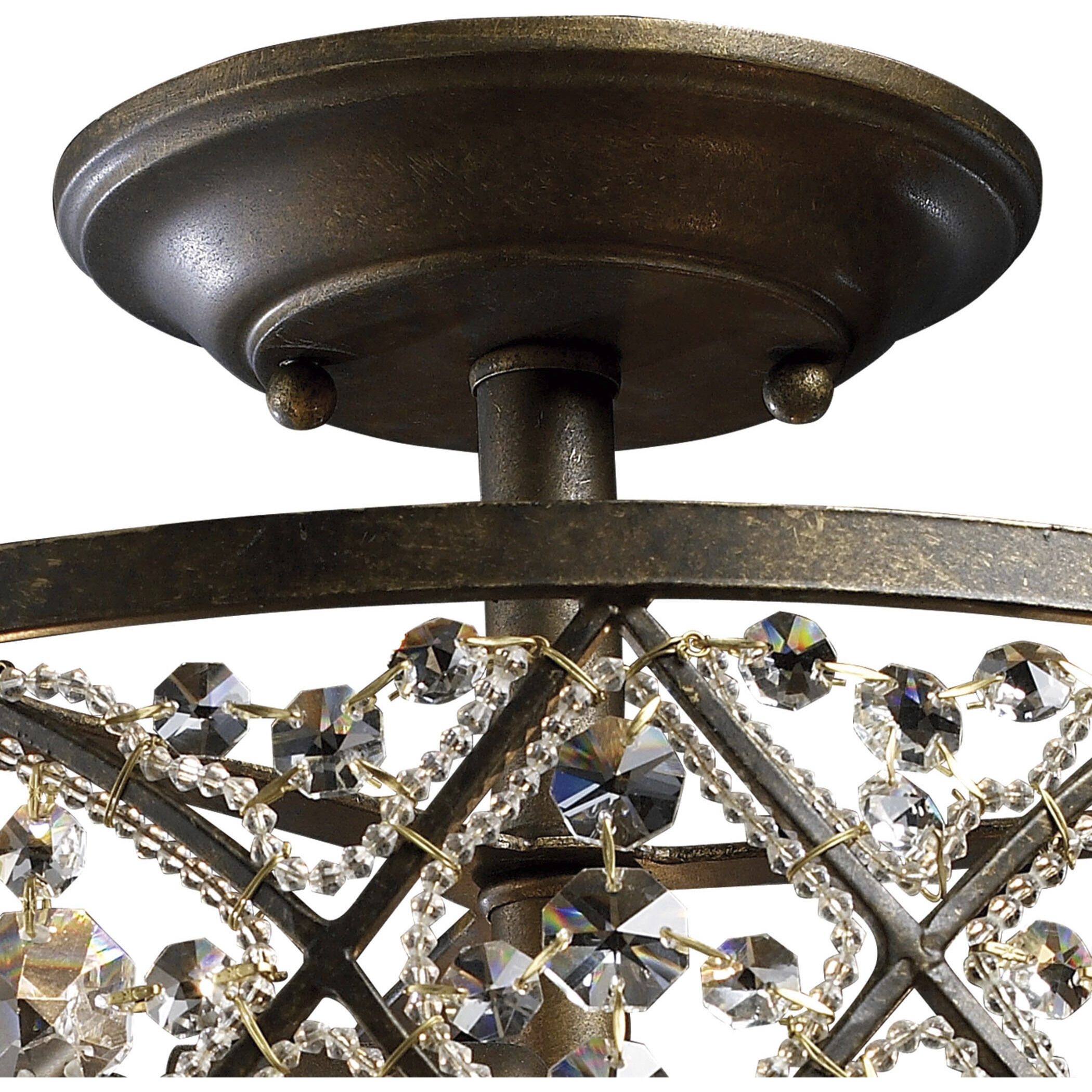 Amherst 4 Light 13 inch Antique Bronze Semi Flush Mount Ceiling Light