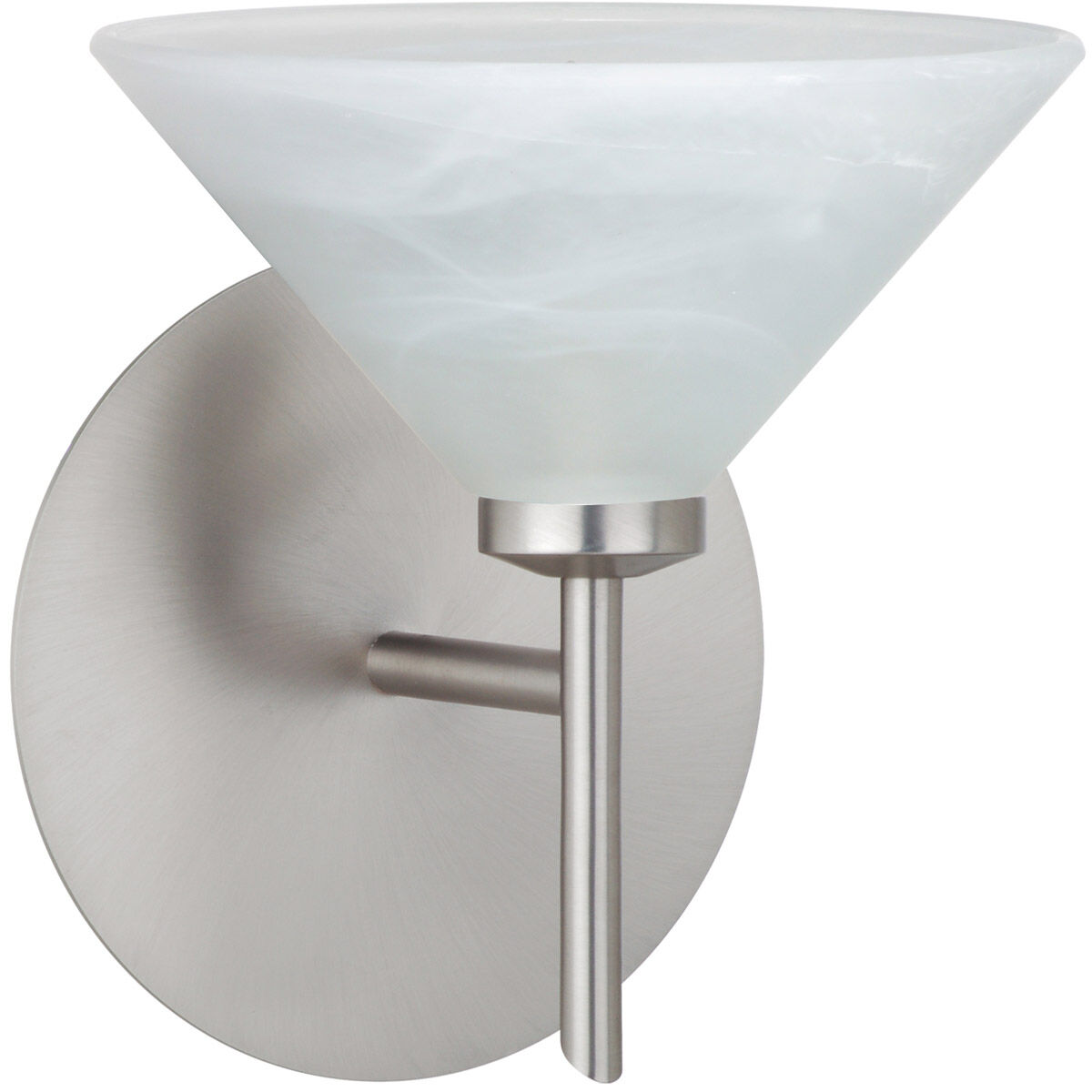 Kona LED 6 inch Satin Nickel Mini Sconce Wall Light in Marble Glass