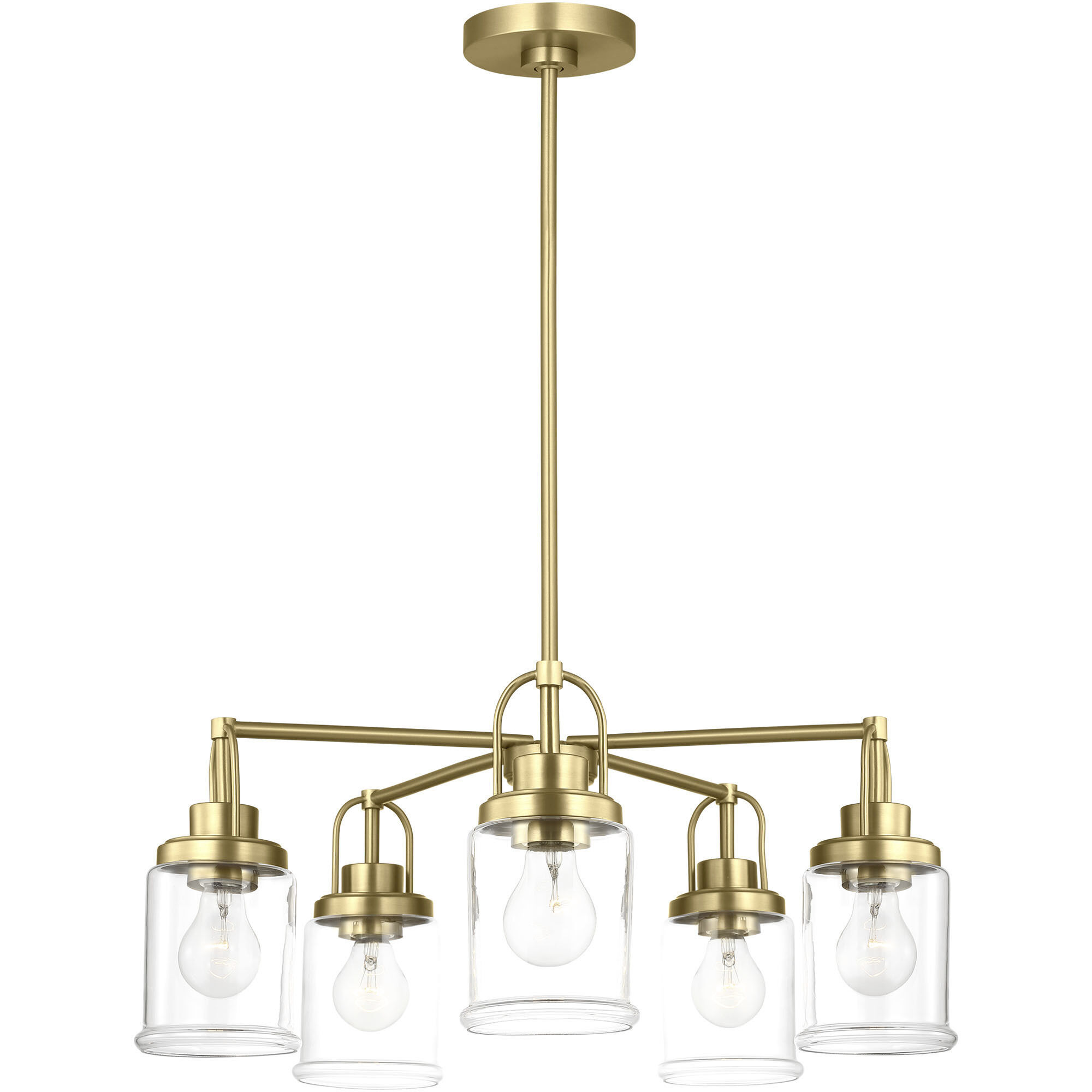 Anders 5 Light 24 inch Satin Brass Chandelier Ceiling Light