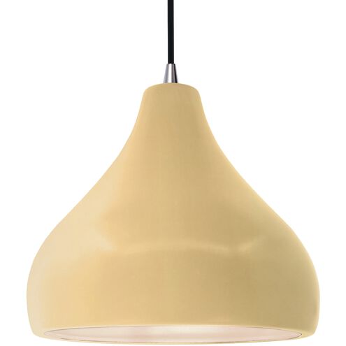 Radiance 1 Light 13.5 inch Muted Yellow and Brushed Nickel Pendant Ceiling Light