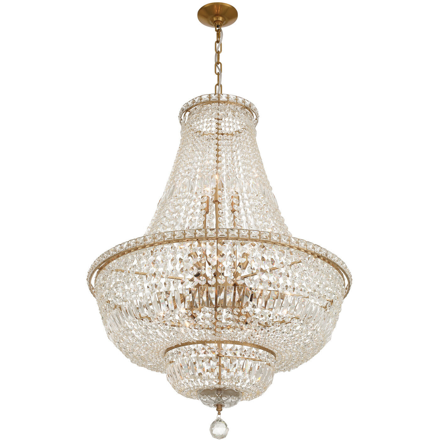 Roslyn 15 Light 28 inch Aged Brass Chandelier Ceiling Light