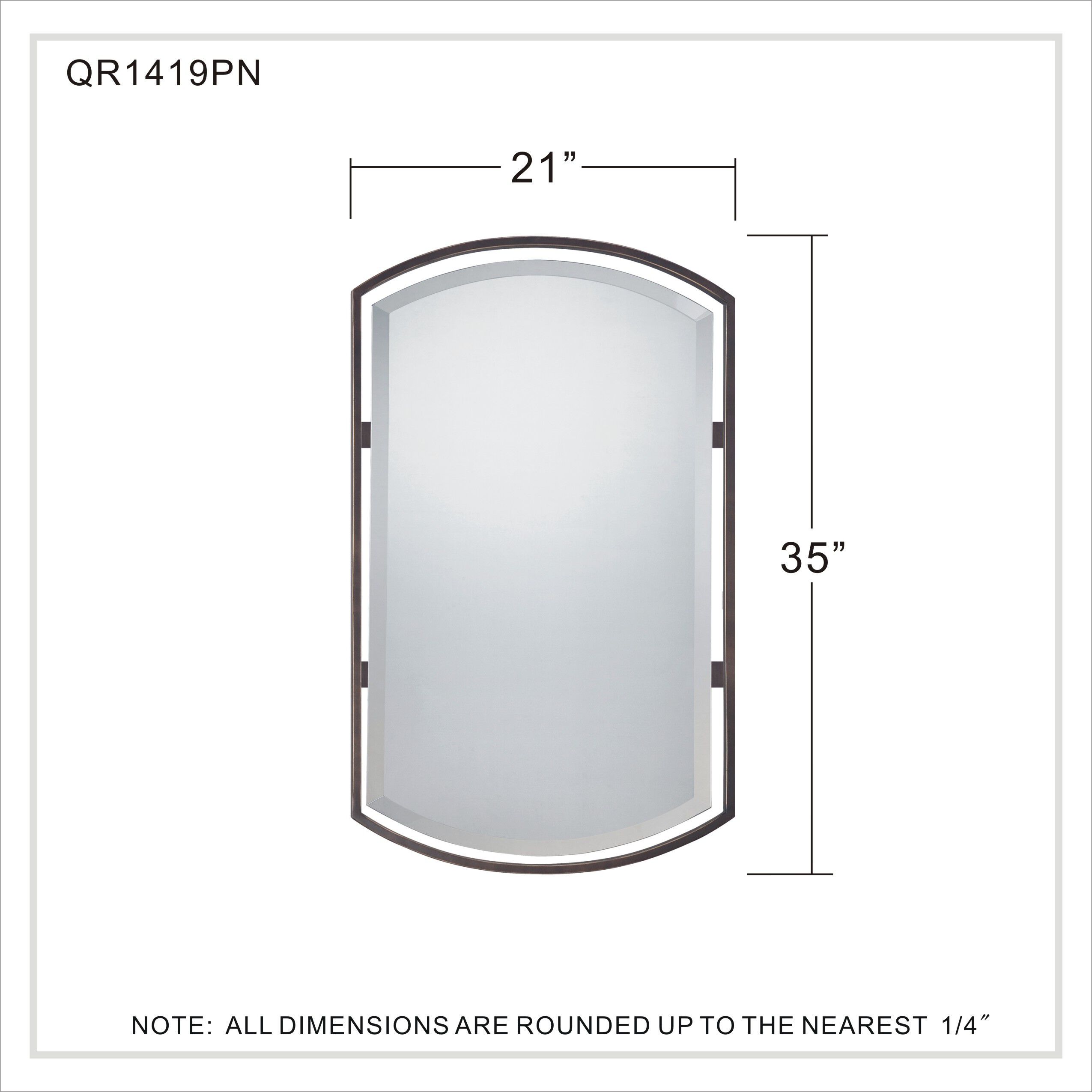 Breckenridge 35 X 21 inch Palladian Bronze Wall Mirror