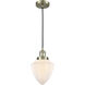 Franklin Restoration Bullet 1 Light 7 inch Antique Brass Mini Pendant Ceiling Light in Incandescent, Matte White