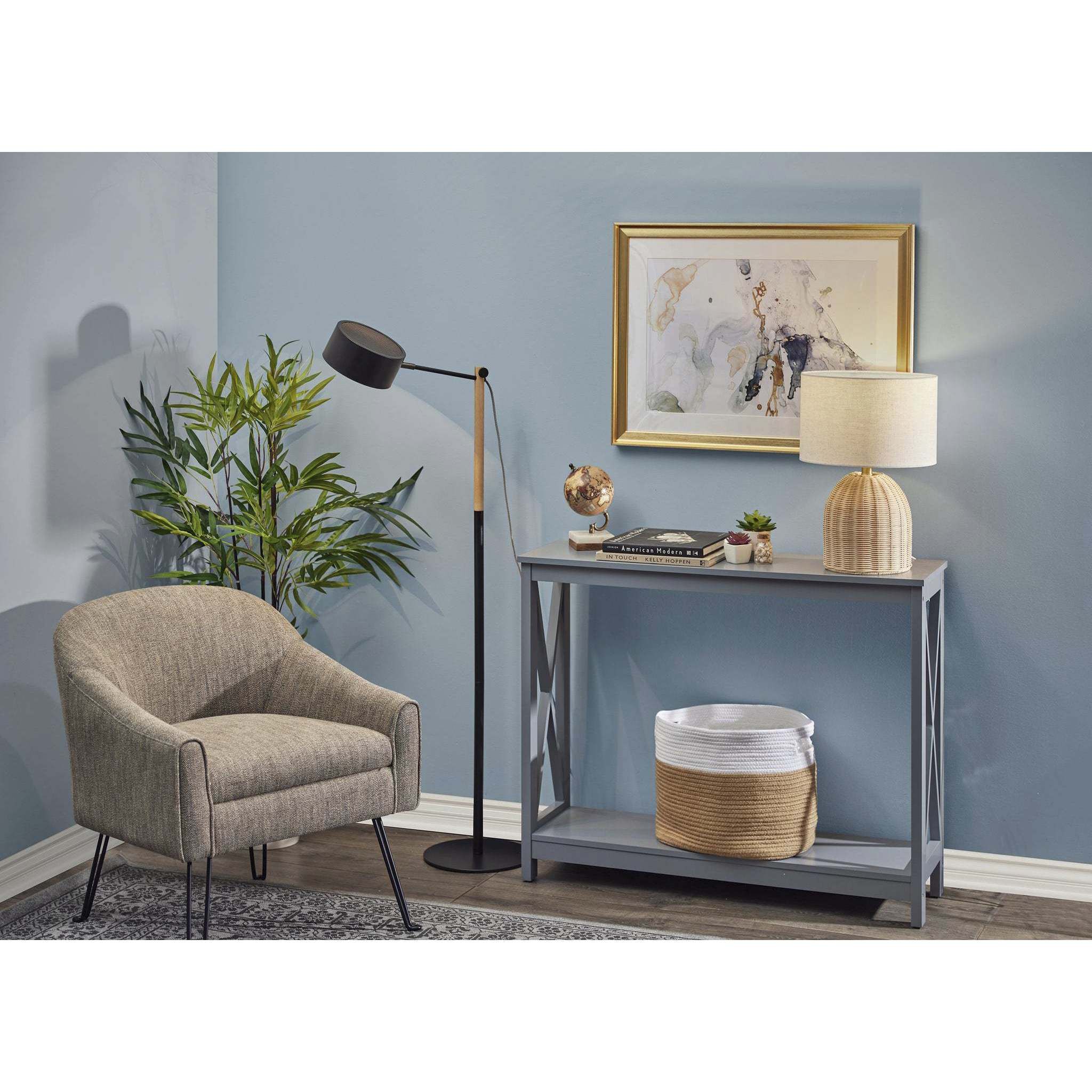 Bali 18 inch 60.00 watt Light Rattan Table Lamp Portable Light