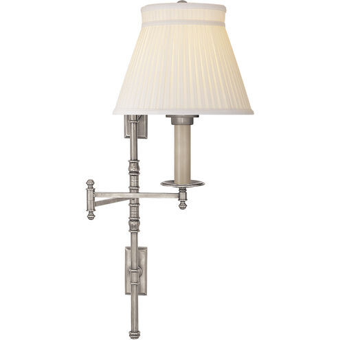 Chapman & Myers Dorchester3 24 inch 100.00 watt Antique Nickel Double Backplate Swing Arm Wall Light in Silk