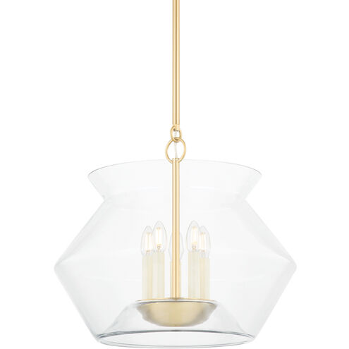 Edmonton 5 Light 20.75 inch Aged Brass Hanging Lantern Ceiling Light
