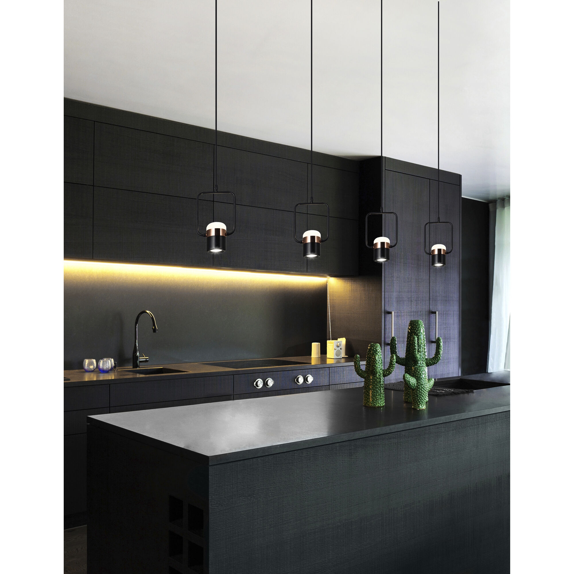 Moxie LED 3 inch Black Down Mini Pendant Ceiling Light