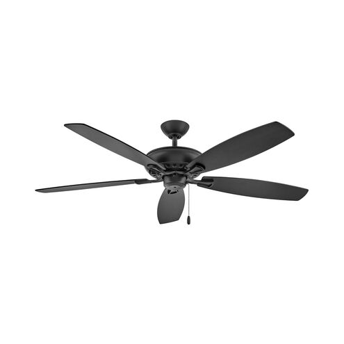 Highland 60 inch Matte Black with Matte Black, Walnut Blades Fan, Regency Series