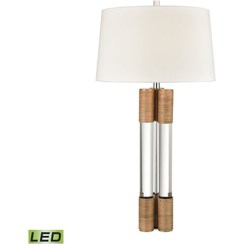 Island Gate 37 inch 9 watt Clear with Natural Table Lamp Portable Light