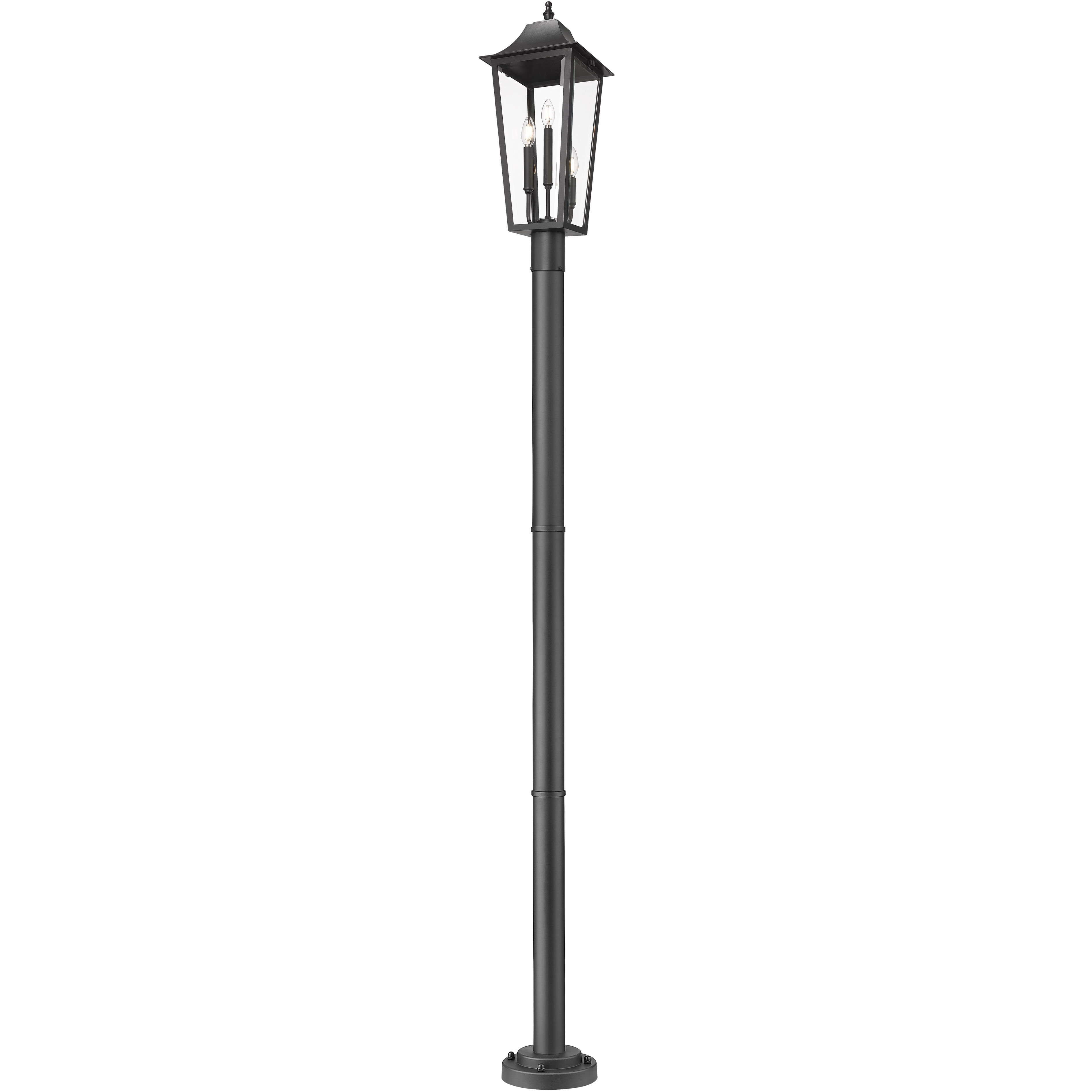 Gannon 3 Light 100.5 inch Black Outdoor Post Mounted Fixture in G9
