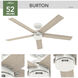 Burton 52 inch Fresh White with Light Oak Blades Outdoor Ceiling Fan