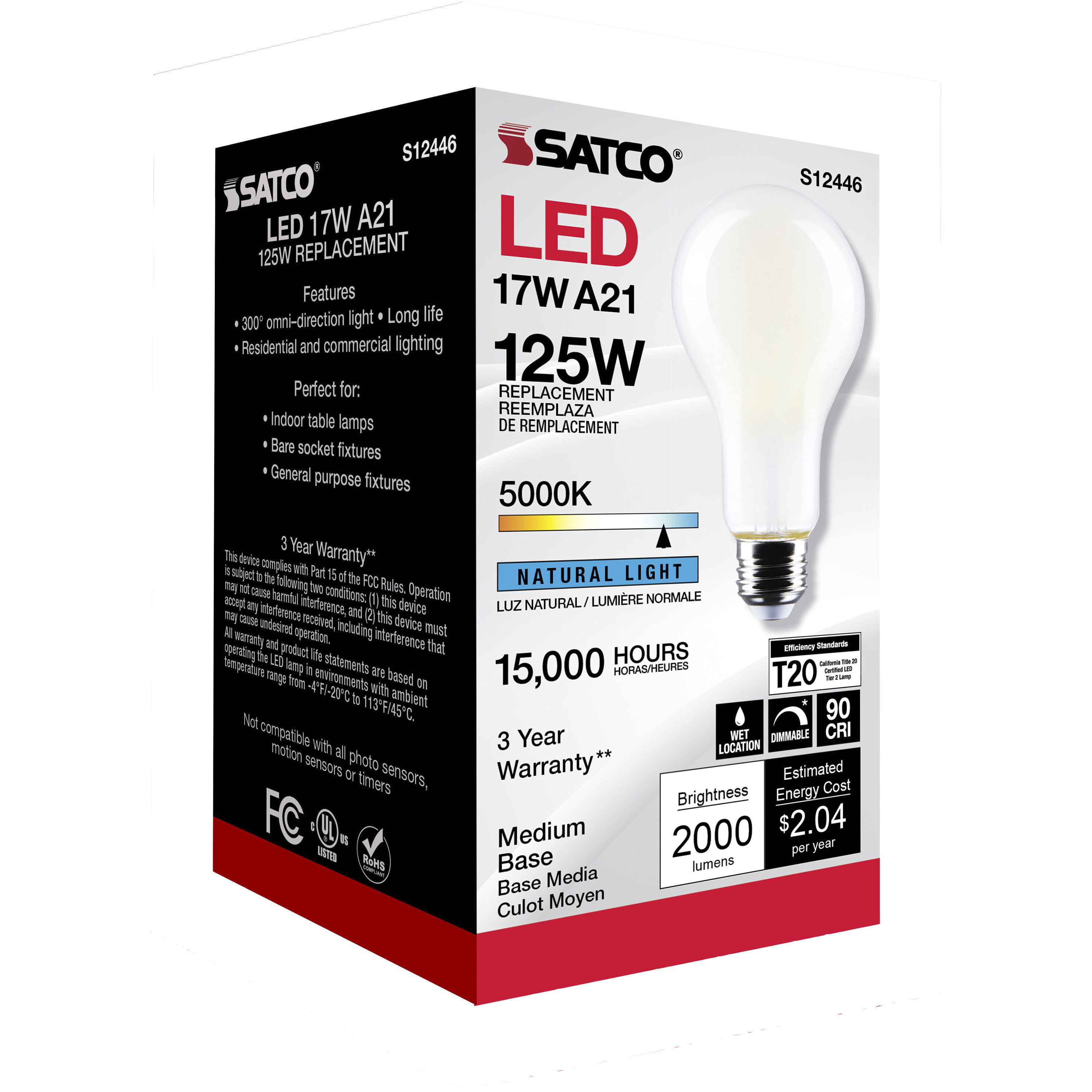 Lumos LED Medium Type A21 17.00 watt 5000K Light Bulb