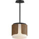 Draughtsman 2 Light 10 inch Walnut and Black Flush Mount Ceiling Light in Satin White