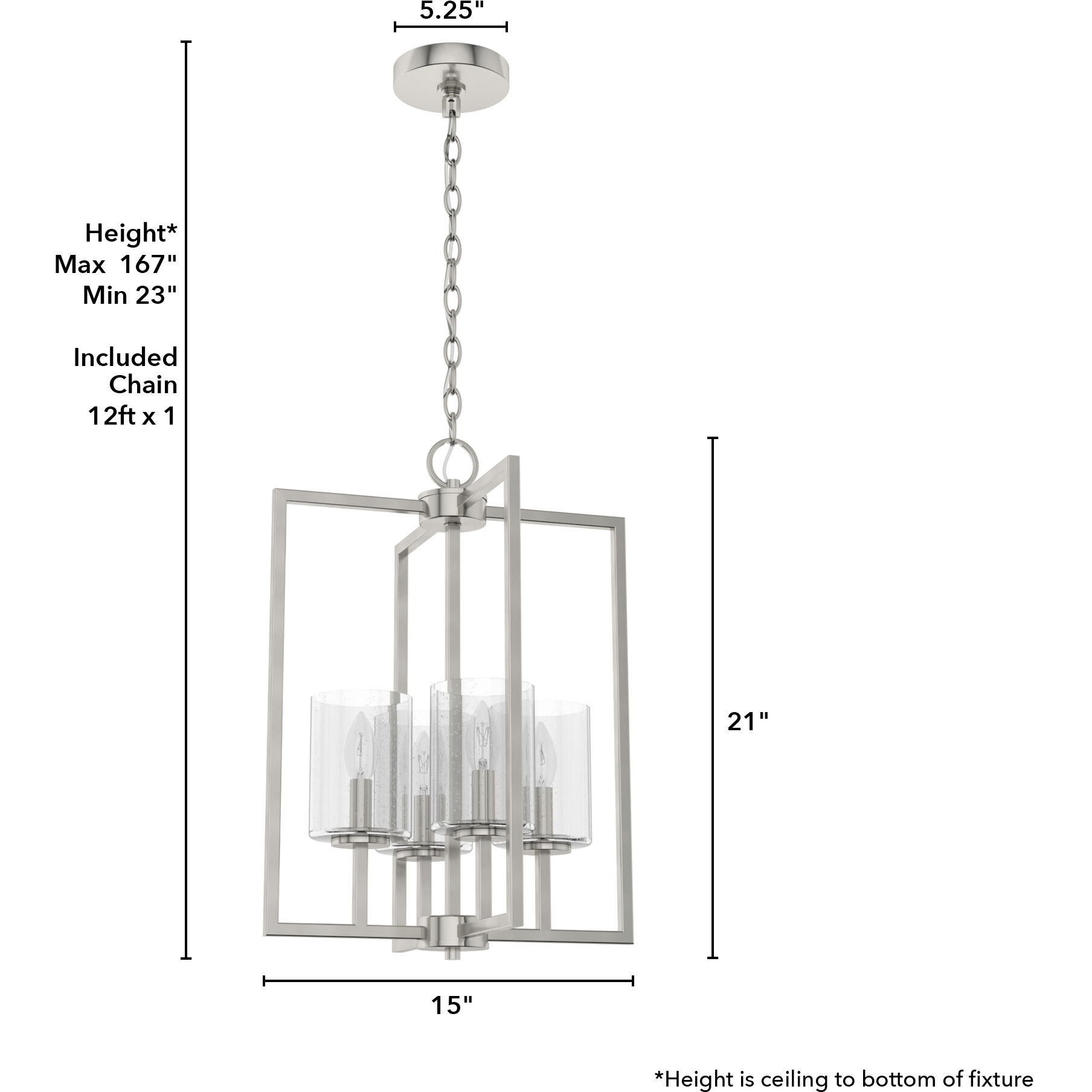 Kerrison 4 Light 15 inch Brushed Nickel Pendant Ceiling Light