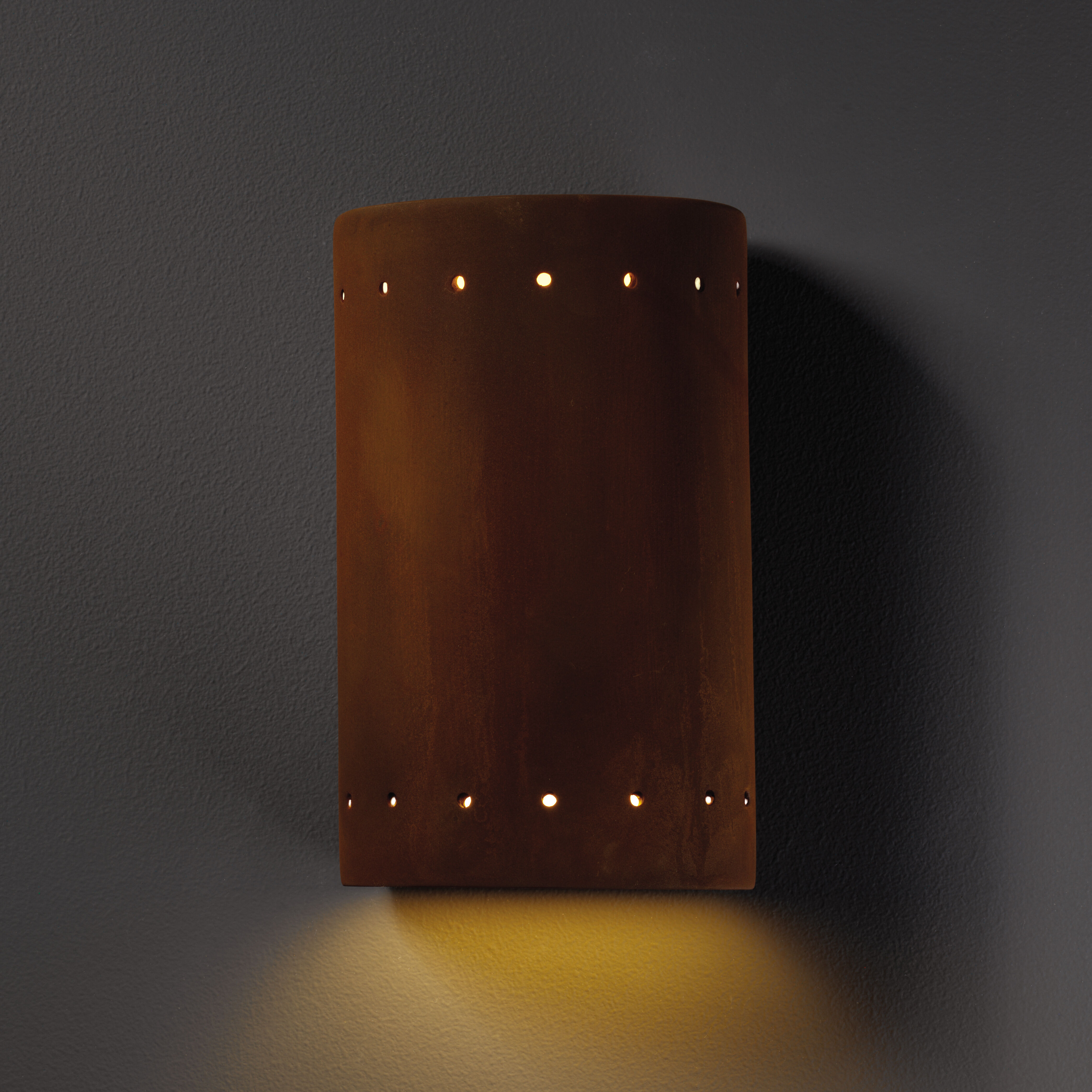 Ambiance Cylinder LED 5.75 inch Real Rust Wall Sconce Wall Light, Small
