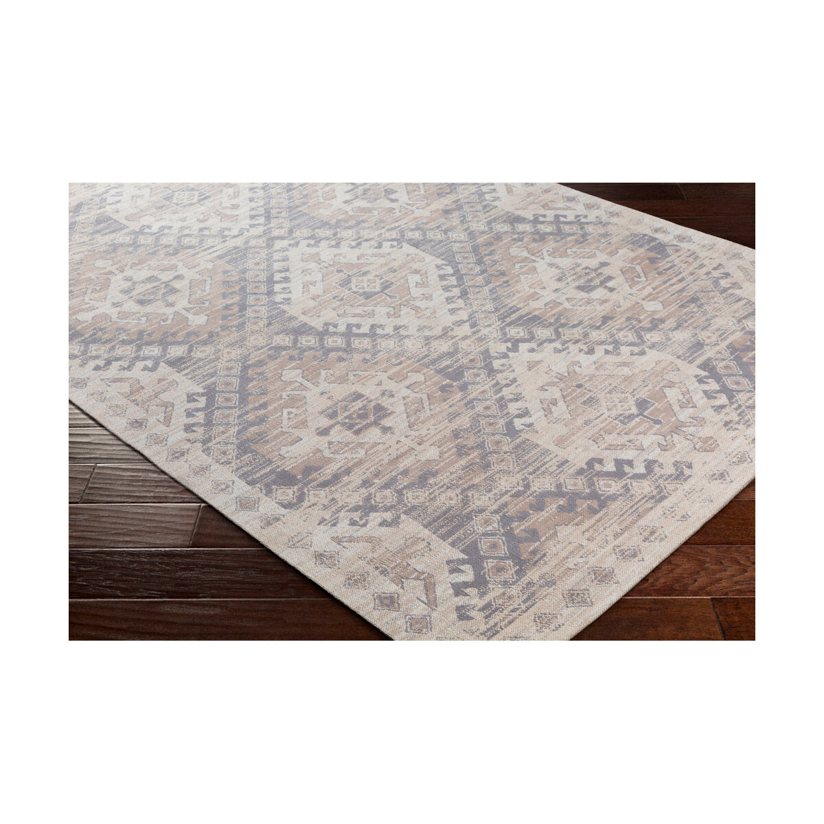 Amsterdam 36 X 24 inch Medium Gray/Taupe/Khaki/White Rugs, Cotton