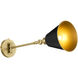 Bailey 1 Light 7.25 inch Matte Black and Aged Brass Wall Mount Wall Light