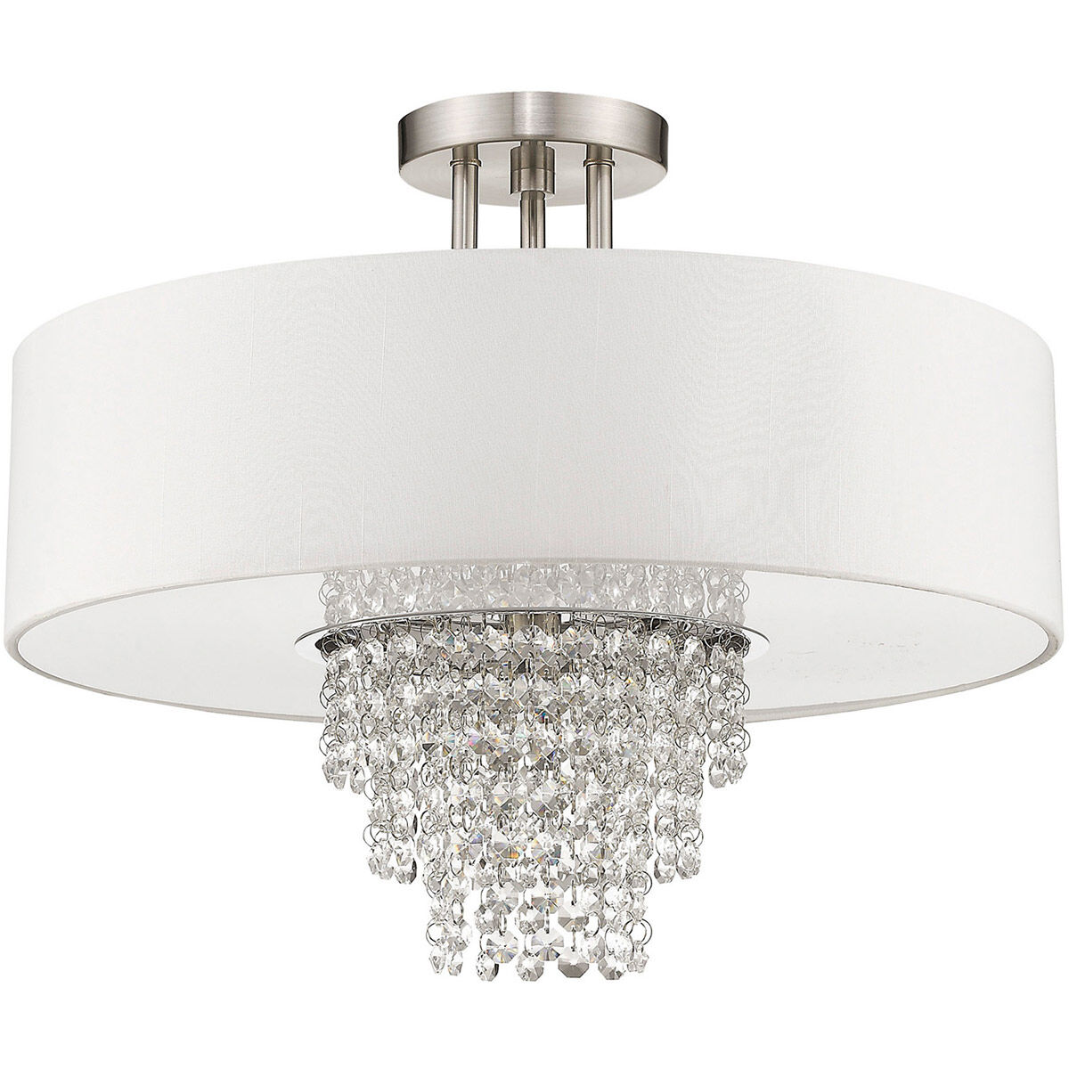 Livex Lighting Carlisle Ceiling Mount Brushed Nickel 4 Light 51028 91
