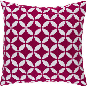 Perimeter 18 X 18 inch Bright Pink and White Throw Pillow