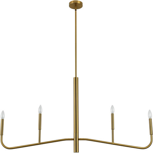 Eleanor 4 Light 48 inch Aged Brass Horizontal Chandelier Ceiling Light