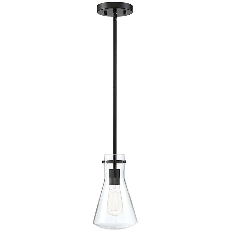 Industrial 1 Light 6.25 inch Matte Black Pendant Ceiling Light