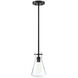 Industrial 1 Light 6.25 inch Matte Black Pendant Ceiling Light