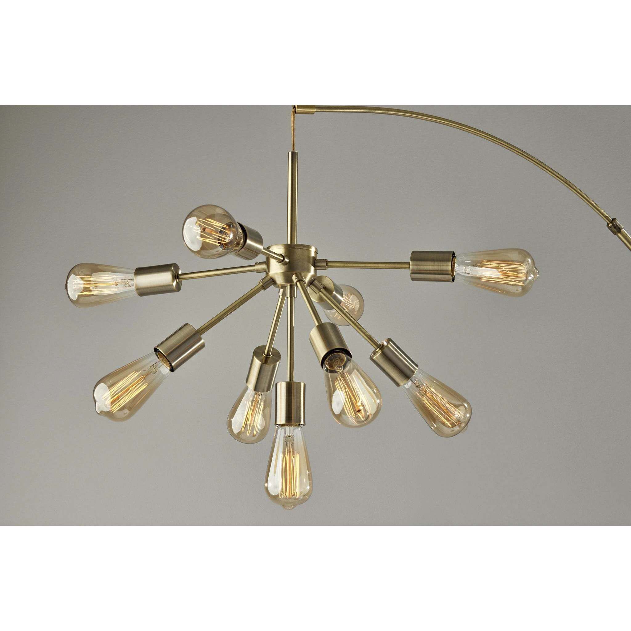 Sputnik 83 inch 40.00 watt Antique Brass Arc Floor Lamp Portable Light