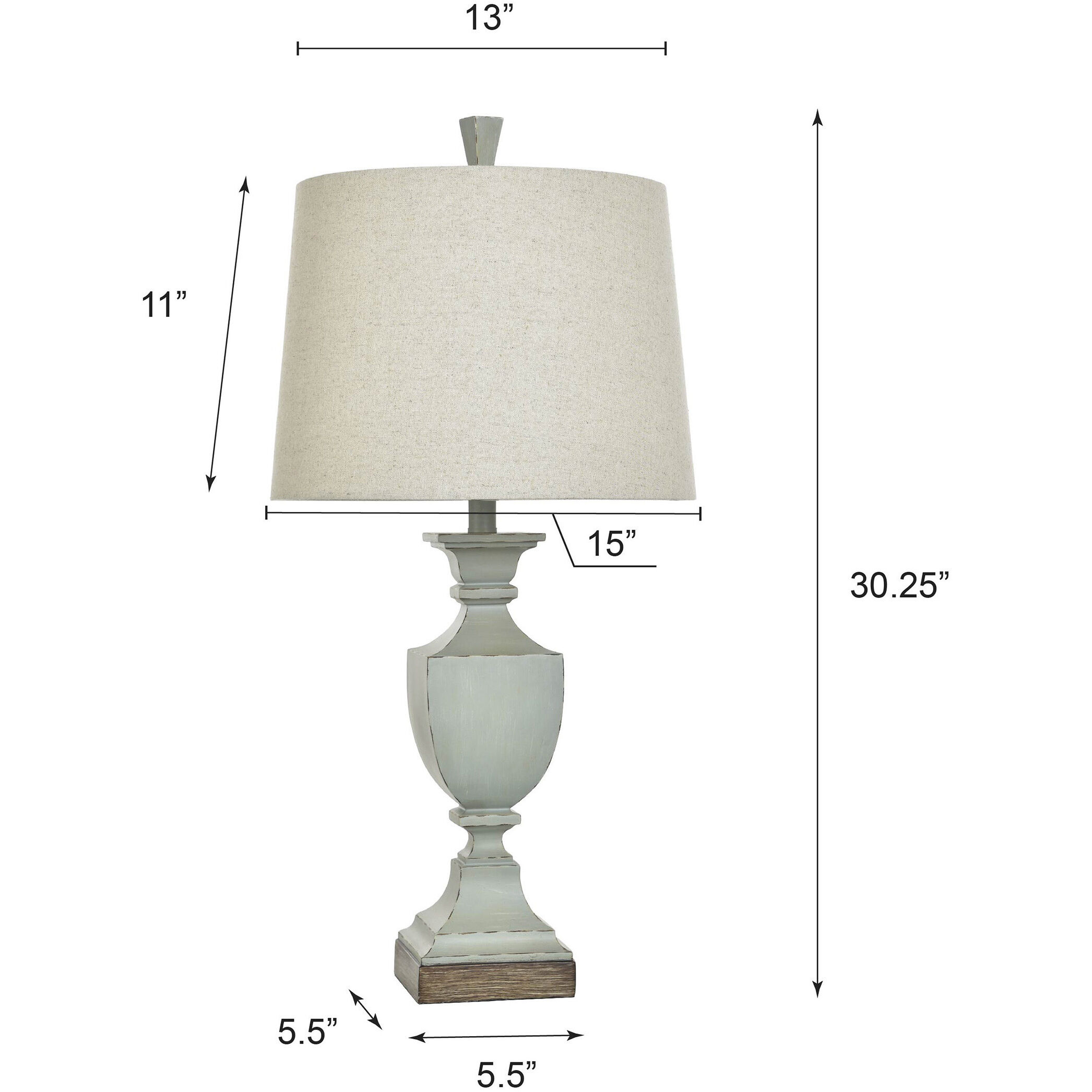 Signature 30.25 inch 150 watt Blue and Brown Table Lamp Portable Light