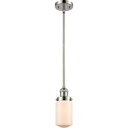 Franklin Restoration Dover LED 5 inch Polished Nickel Mini Pendant Ceiling Light in Matte White Glass, Franklin Restoration