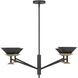 Tremolo LED 36 inch Textured Black and Champagne Gold Chandelier Ceiling Light