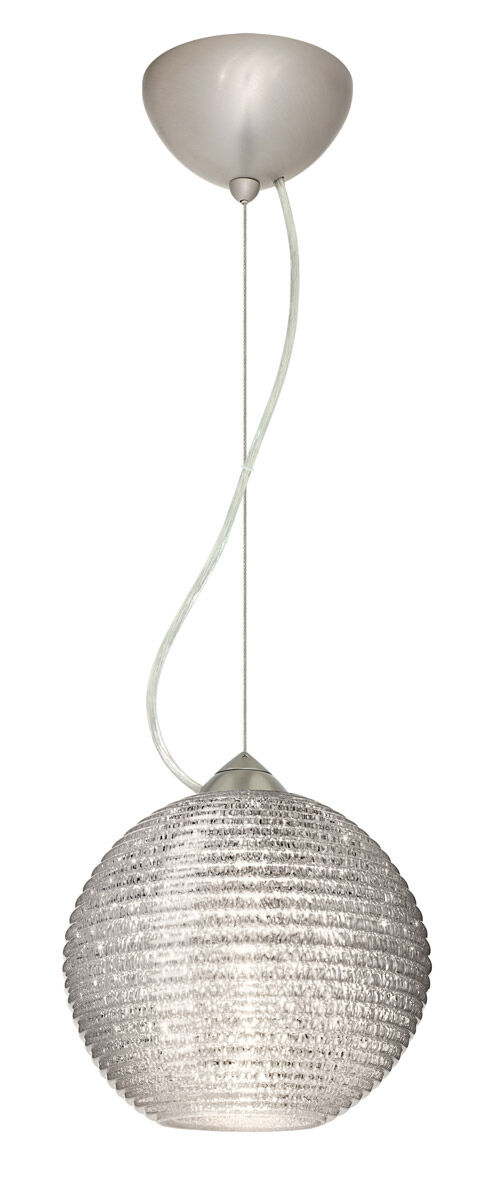 Kristall LED Satin Nickel Pendant Ceiling Light in Glitter Glass
