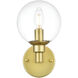 Jaelynn 1 Light 6 inch Brass Bath Sconce Wall Light