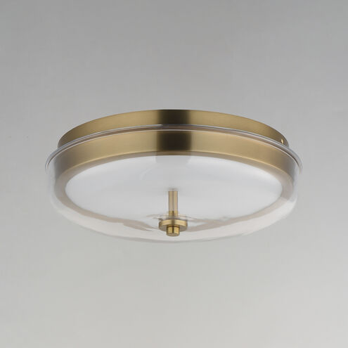 Voto LED 12 inch Natural Aged Brass Flush Mount Ceiling Light in Clear