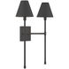 Jefferson 2 Light 16 inch Matte Black Wall Sconce Wall Light